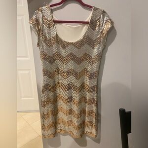White and Gold Sequin Dress from White House Black Market. Gently used.